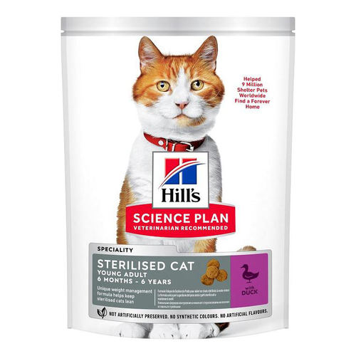 Visuel 1 du produit Hill's Croquettes Chat Adulte Stérilisé Canard - 1,5 kg