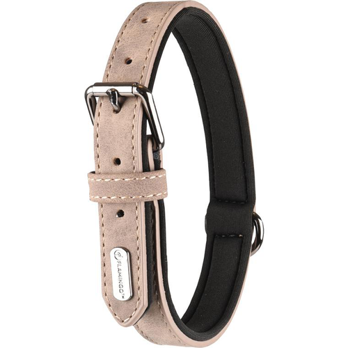 Visuel 1 du produit Collier Chien - Flamingo Collier Delu Taupe - 52/62 x 3 x 0,7 cm
