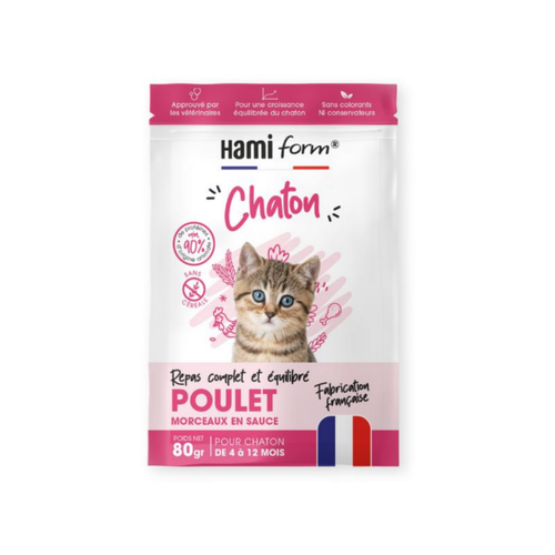 Visuel 1 du produit Hami Form Aliments Complets Chaton Poulet - 10 x 80 g