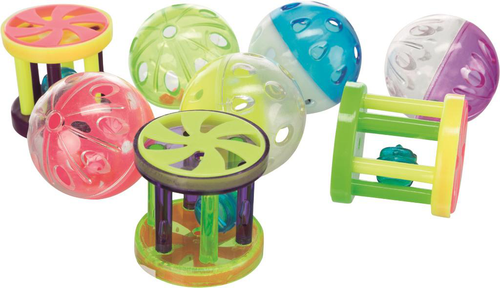 Visuel 1 du produit Trixie Jouet Chat Balle ou rouleau en plastique avec clochette Multicore - Ø 4,5 cm