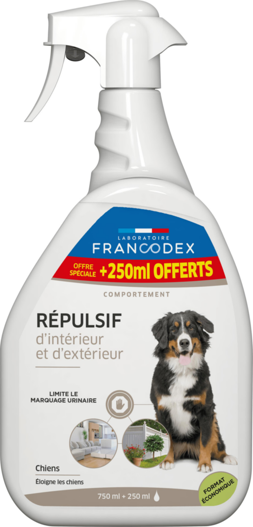 Visuel 1 du produit Francodex Spray Répulsif Intérieur Extérieur Chien - 1 L
