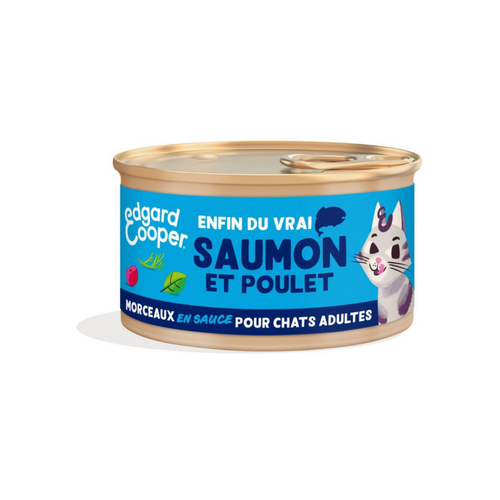 Visuel 1 du produit Edgard & Cooper Aliments Humides Chat Adulte Saumon Poulet Morceaux En Sauce Sans Céréales - 85 g