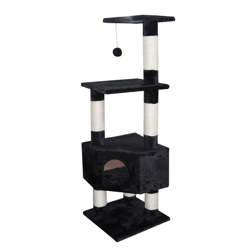 Visuel 1 du produit Habitat Chat – Arbre à chat Classic Eco Loonaa coloris noir – 40 x 40 x 135 cm