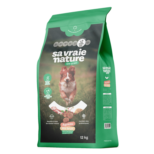 Visuel 1 du produit Sa Vraie Nature Croquettes Chien Adulte Agneau et Riz brun - 12 kg
