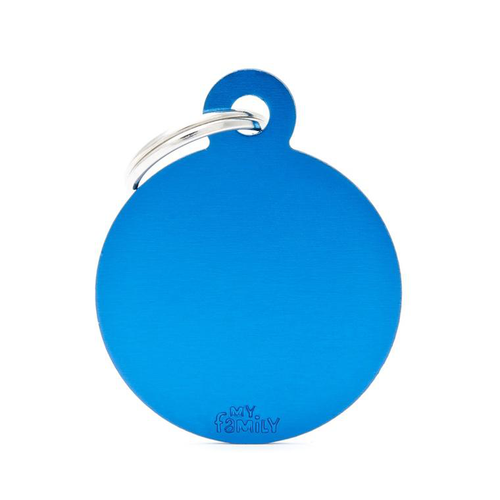 Visuel 1 du produit My Family Médaille Chien Basic Grand cercle Alu Bleu foncé - 39 x 32 x 2 mm