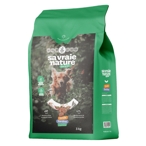 Visuel 1 du produit Sa Vraie Nature Croquettes Chien Médium Réduites En Céréales Dinde/Sardine - 3 kg