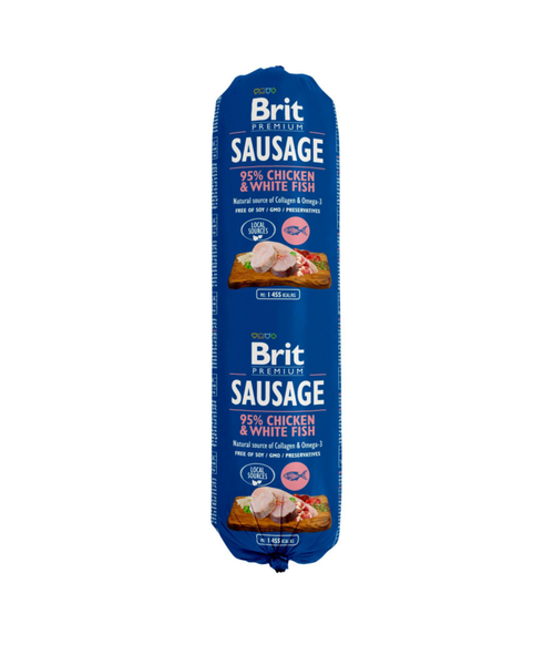 Visuel 1 du produit Alimentation Chien – Brit Saucisse poulet et poisson blanc – 800 gr