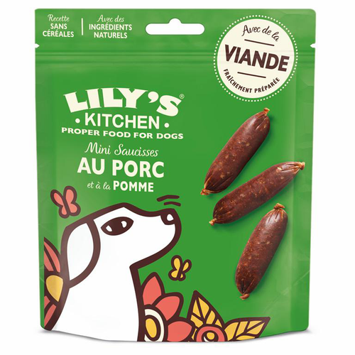 Visuel 1 du produit Lily's Kitchen Friandise Chien Mini saucisses Porc Pomme - 70 gr