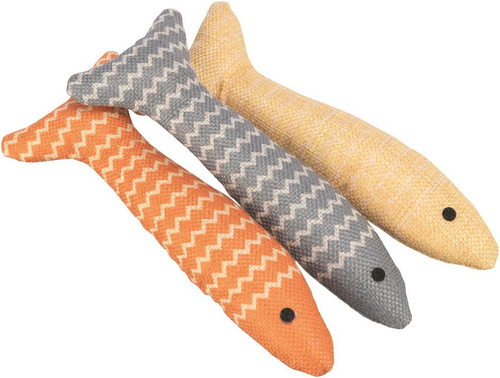 Visuel 1 du produit Trixie Jouet Chat Poisson en tissu avec Herbe à chat - 20 cm (Livré aléatoirement parmi 3 coloris)