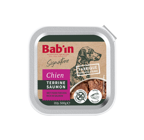 Visuel 1 du produit Boîte Chien - Bab'in Terrine Saumon en sachet - 300 gr