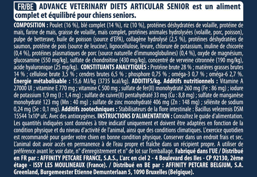 Visuel 2 du produit Advance Veterinary Diets Croquettes Chien Articulare +7 ans - 12 kg