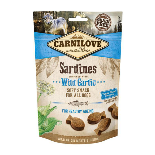 Visuel 1 du produit Friandises Chien – Carnilove Semi-moist sardine et ail des ours – 200 gr