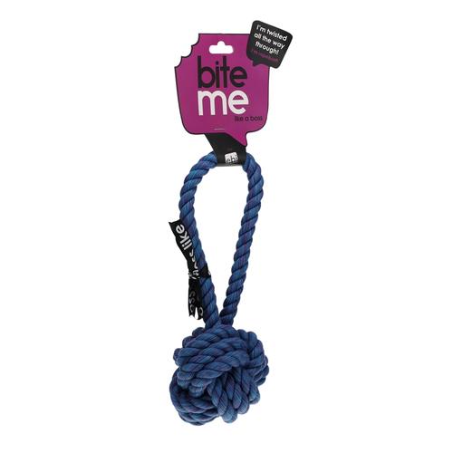 Visuel 2 du produit EBI Jouet chien Balle Avec Boucle Bleu Are You Knots - Taille 28 x 11 x 11 cm