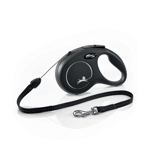 Visuel 1 du produit Laisse Chien – Zolux Flexi New Classic Cordon Noir – 8 m