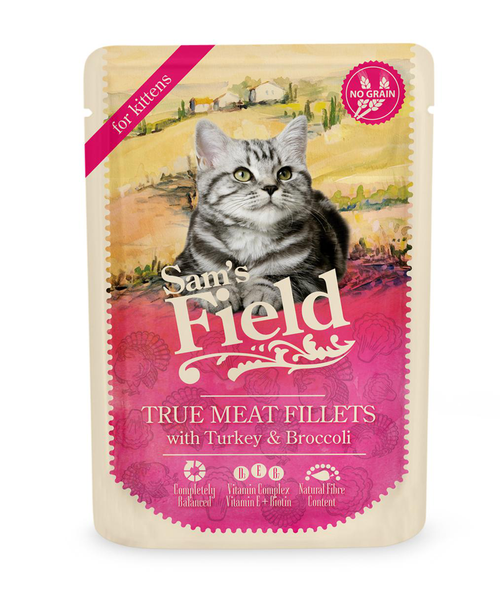 Visuel 1 du produit Pâtée Chaton – Sam's Field à la dinde et au brocoli – 85 g