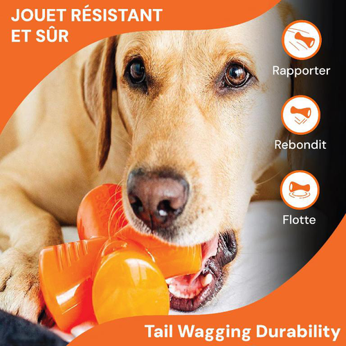 Visuel 3 du produit Bionic Jouet Chien Croix Stuffer Orange - 12,5 x 12,5 x 6,5 cm