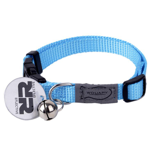 Visuel 1 du produit Collier Chat - Wouapy Collier nylon Basic line Bleu - 21/31 x 1 cm