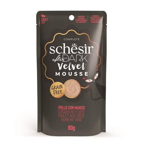 Visuel 1 du produit Schesir Aliments Humides Chat Poulet Bœuf After Dark Velvet Mousse - 80 g