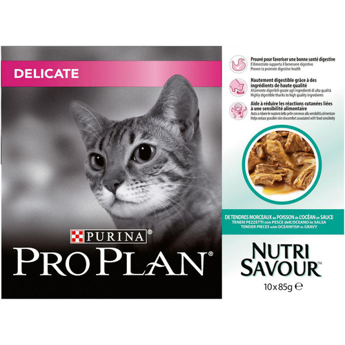 Visuel 2 du produit Boîtes Chat – Pro Plan Sachet Delicate Poisson - 10 x 85 g