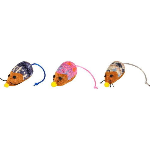 Visuel 1 du produit Jouet Chat - Flamingo lot de 3 Souris Mohair Multicolore