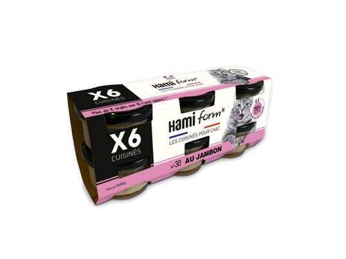 Visuel 1 du produit Hamiform Pâtée Chat Volaille Jambon - Pack de 6 pots en verre
