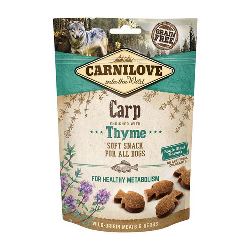 Visuel 1 du produit Friandises Chien – Carnilove Semi-moist carpe et thym – 200 gr