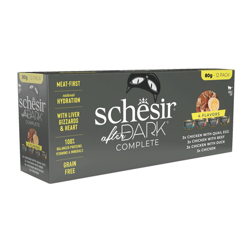Visuel 1 du produit Schesir Boîtes Chat Adulte Multipack After Dark Complete - 12 x 80 gr