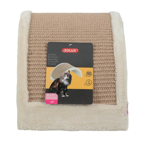 Visuel 1 du produit Griffoir à poser forme pont beige en bois et chanvre 43x25x21 cm