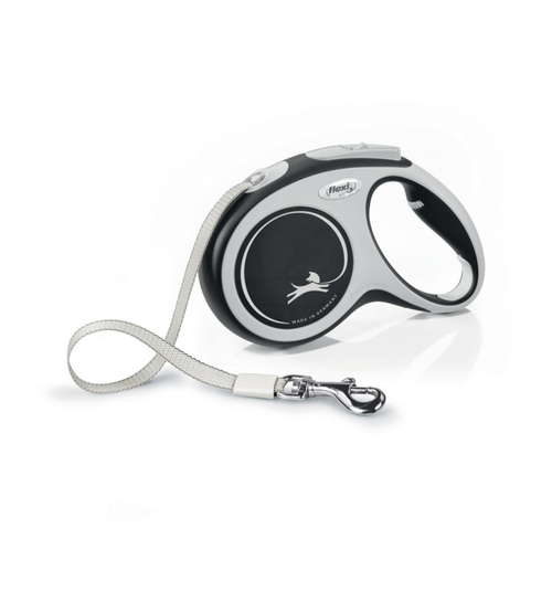 Visuel 1 du produit Laisse Chien – Zolux Flexi New Confort Sangle Noir M – 5 m