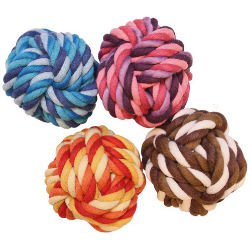 Visuel 1 du produit Balle en coton pour chien et chat x1 - Ø 7 cm - coloris aléatoire