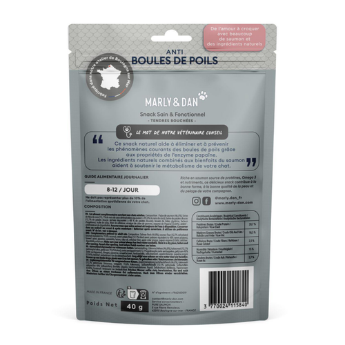 Visuel 2 du produit Friandise Chat – Marly & Dan Tendres bouchées « Anti boules de poils » - 50 gr