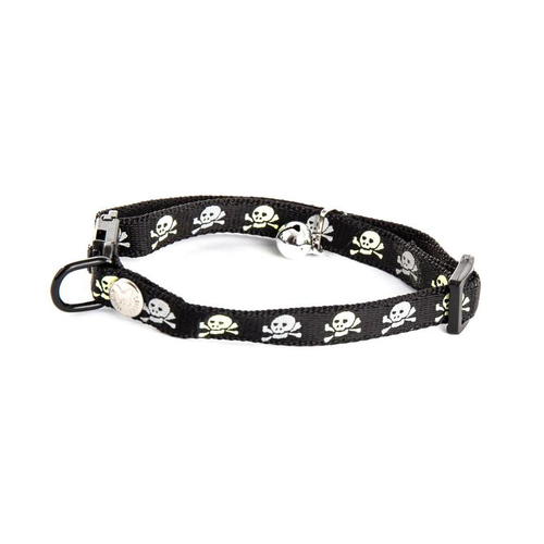 Visuel 1 du produit Collier Tête de mort pour chat noir
