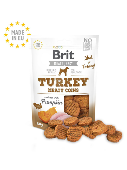 Visuel 1 du produit Friandises Chien – Brit Jerky Meaty Coins Turkey – 3,5 – 4 cm