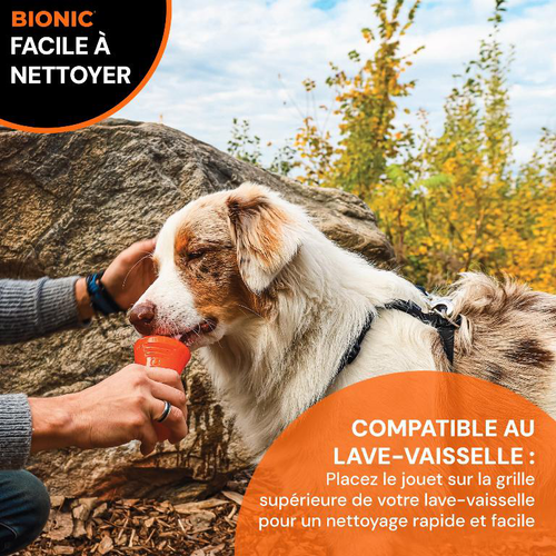 Visuel 4 du produit Bionic Jouet Chien Os Orange L - 15 x 8 6,5 cm
