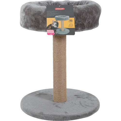Visuel 1 du produit Arbre à chat multifonction gris en contreplaqué et chanvre Ø 35x H 45 cm