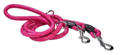 Visuel 1 du produit Laisse chien – Bobby Walk 3 Positions Fuchsia – 189 cm