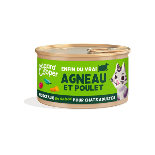 Visuel 1 du produit Edgard & Cooper Aliments Humides Chat Adulte Agneau Poulet Morceaux En Sauce Sans Céréales - 85 g