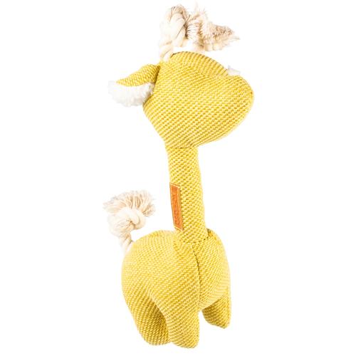 Visuel 1 du produit D&D Home Jouet Chien Peluche Girafe Chenille Jaune George - Taille S 7 x 15 x 26 cm