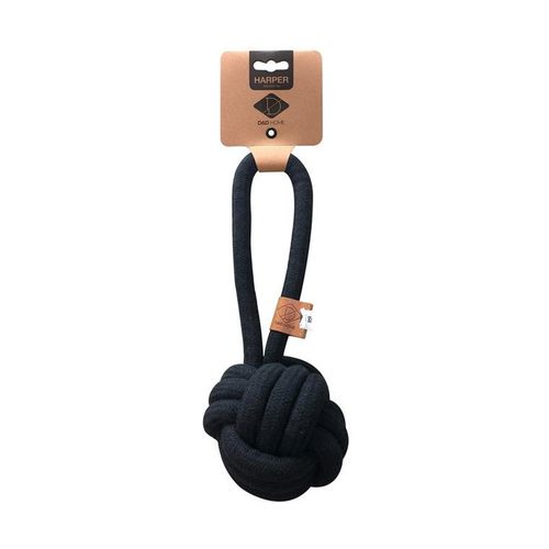 Visuel 1 du produit Jouet Chien – Harper Ball avec boucle en corde coloris noir – Taille M