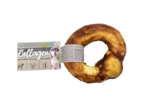 Visuel 1 du produit Bubimex Friandise Chien Donut Saumon Collagène - Ø 10 cm - Vendu à l'unité