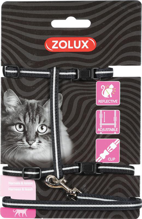 Visuel 1 du produit Laisse Chat – Zolux Kit Harnais et Laisse Noir
