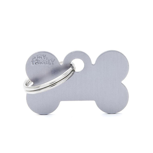 Visuel 1 du produit My Family Médaille Chien Basic Petit os Alu Gris - 30 x 19 x 2 mm