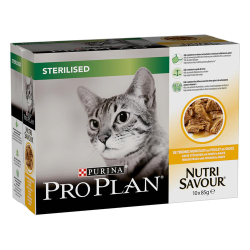 Visuel 1 du produit Boîtes Chat – Pro Plan Sachet Sauce Sterilised Poulet – 10 x 85 g