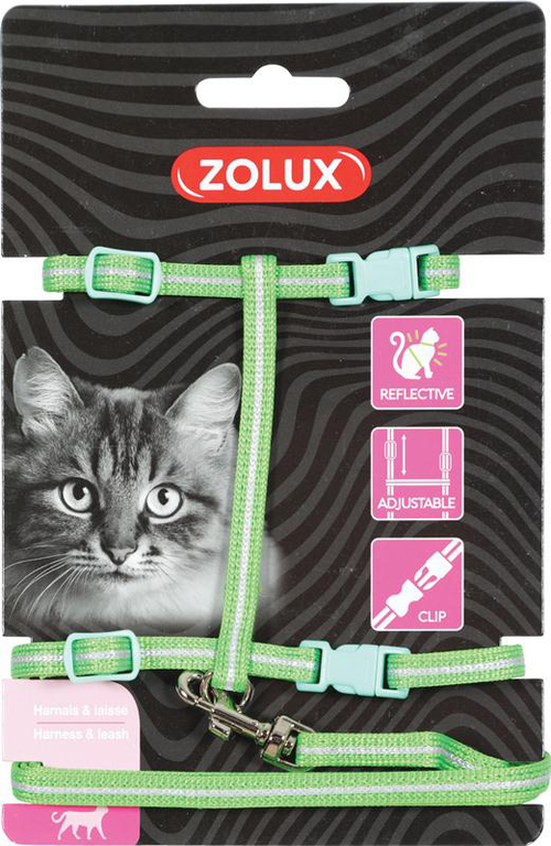 Visuel 1 du produit Laisse Chat – Zolux Kit Harnais et Laisse Vert