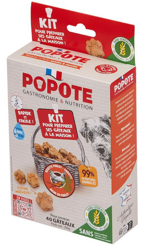 Visuel 1 du produit Popote Friandise Chien Kit de préparation Poulet Sans Céréales - 250 gr