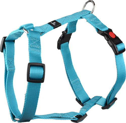 Visuel 1 du produit Harnais Chien - Flamingo Harnais H nylon Ziggi M Turquoise - 45 / 70 x 2 x 0,2 cm