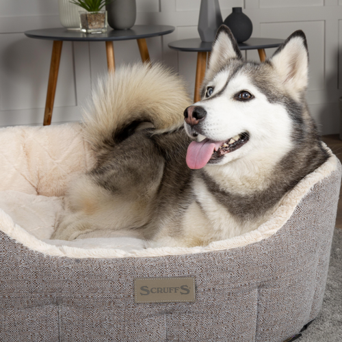 Visuel 4 du produit Couchage - Scruffs Corbeille ovale Woodlands Taille XL Gris - Ø 85 cm
