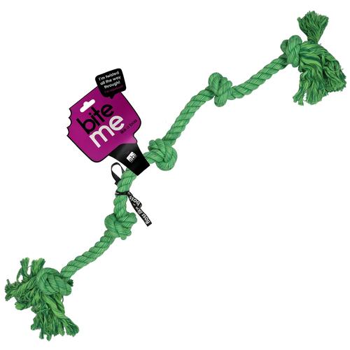 Visuel 2 du produit Duvoplus Jouet Chien Corde 5 Nœuds Vert XXXXXL Floss - Taille 130 x 14 x 12 cm