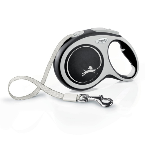 Visuel 1 du produit Laisse Chien – Zolux Flexi New Confort Sangle Noir L – 8 m