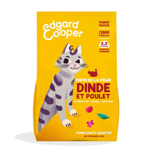 Visuel 1 du produit Edgard & Cooper Croquettes Chat Adulte Dinde Poulet Sans Céréales - 2 kg